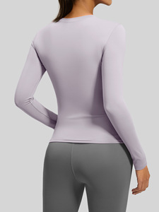 Ropa Deportiva para Mujer, Personalizada, de Manga Larga, Transpirable, Holgada, con Malla en la Espalda, Top Deportivo para Yoga - Product Image 3