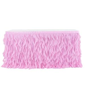 웨딩용 러플 컬리 윌로우 오간자 튜튜 테이블 스커트 디자인 - Product Image 5