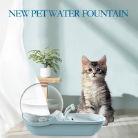 Fontaine à eau chats de 20 cm en acier inoxydable, 81oz/2,4 l, fontaine à eau pour animaux de compagnie avec pompe intelligente