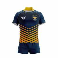 Maillots de rugby personnalisés par sublimation, respirants, à séchage rapide, chemises de rugby rayées pour hommes, uniformes d'équipe en gros, ensemble short