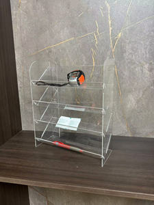 Herramienta de escritorio desmontable personalizada, estante de almacenamiento de acrílico, pantalla de cuaderno de madera de vidrio, tarjeta de PVC, estante de <span class=keywords><strong>esmalte</strong></span> de <span class=keywords><strong>uñas</strong></span> para labios, cosméticos - Product Image 2