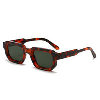 688 Lunettes de soleil carrées transfrontalières, style rétro européen et américain, à monture épaisse, unies, tendance, style urbain, été