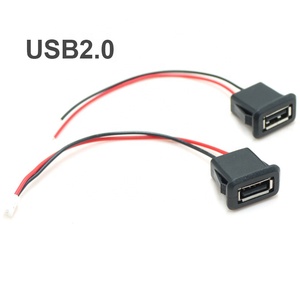 2 atau 4 kawat USB 2.0 Female Power Jack 2Pin 4Pin pengisian Port konektor dengan PH2.0 kabel listrik terminal USB Charger soket - Product Image 3