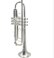 Eastern Music Professional Use Bb Silver Plated Brass Trumpet with Heavy Keys and Stainless Steel Pistons