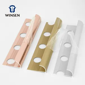 WINSEN, fábrica líder, tira de esquina de pared personalizada, forma redonda curvada, embellecedor de azulejo de aluminio, embellecedor de azulejo Bullnose