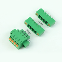 15EDGKDM-3.81MM Terminal de cableado de resorte sin tornillos con brida Reemplace Phoenix 1,5 STF Bloque de terminales verde macho y hembra