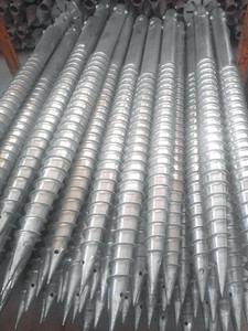 Cọc vít thép mạ kẽm tùy chỉnh với lớp phủ đầu vòm đường kính 3/16 cho hệ thống gắn năng lượng mặt trời Neo đất - Product Image 3