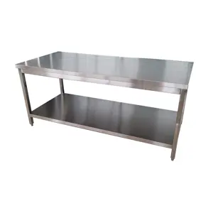 Tabela de cozinha com prateleira, 1.0mm de espessura de alimentos, banco de trabalho/aço inoxidável, respingo