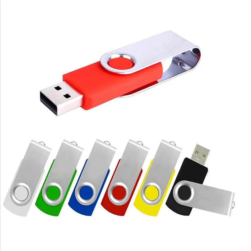 Bulk billig schwenkbare U-Scheibe Metall & Kunststoff Flash-Laufwerk 8GB 16GB 32GB rot schwarz rotierenden USB-Flash-Stick