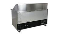 VanSenk Réfrigérateur de préparation commercial à double porte, sans givre, électrique, avec vitrine de présentation pour pizza, salade et sandwichs