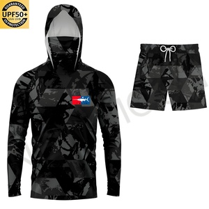 เสื้อตกปลาแขนยาวพิมพ์ลายพรางแบบซับลิเมชั่นสั่งทำพิเศษ ป้องกันรังสียูวี 50 พร้อมฮู้ด - Product Image 3