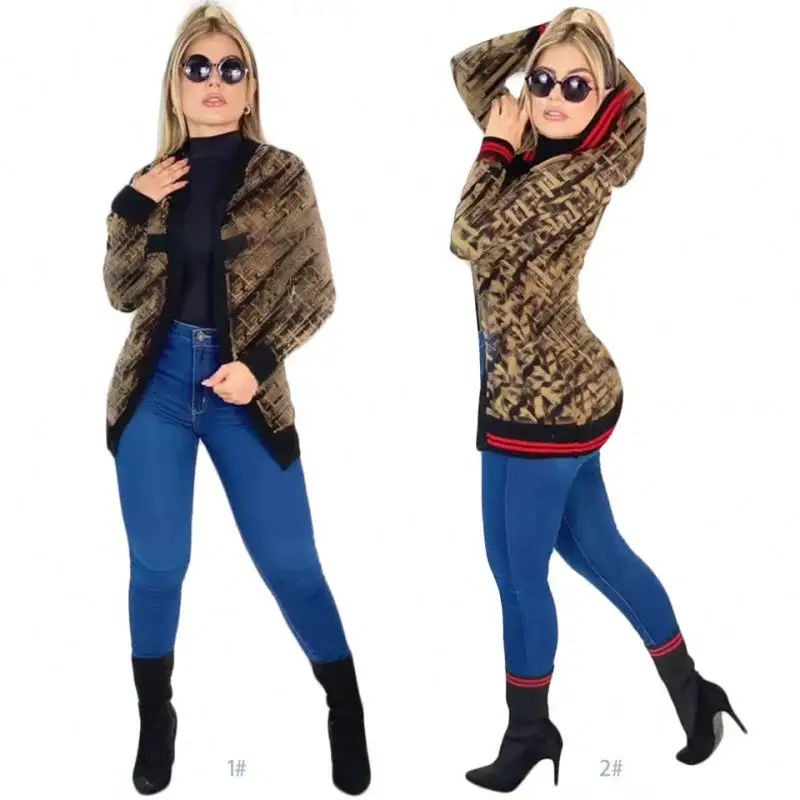 Designer womens clothing Temperament Commuter Women's Casual Knitted Thick Hooded Sweater