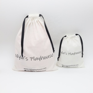 High Quality Drawstring Gift Packaging Shoe Dust Cotton Bag For Handbag Organic Cotton Muslin Shopping Bags