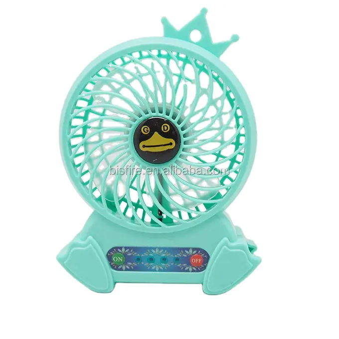 BS-6660 Small Plastic LED Table Fan DC Rechargeable Mini Fan