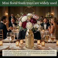 Mini-boules de mousse florale pour bouteilles de vin, fleurs artificielles, anneaux de mousse florale, fournitures flexibles pour arrangements floraux pour fleuristes, mariages et fêtes