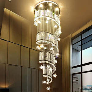 Lámpara colgante larga de estilo especial, escalera de edificio dúplex, Araña de cristal personalizada - Product Image 5