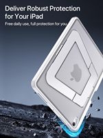 Étui de protection intégral hybride TPU + aluminium avec béquille réglable multi-angles, support pour stylet intégré, protection 360° pour iPad