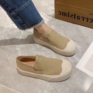 Ít giày trắng của phụ nữ thường mùa hè Giày sinh viên đa năng Nhật Bản dày đế giày vải - Product Image 3