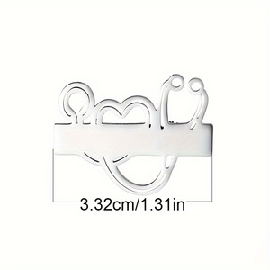Nome personalizado Broche Jóias Pino De Lapela De Aço Inoxidável Gravado Nome Emblema Presente Para Médico Enfermeira - Product Image 6
