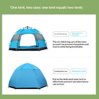 Tente de camping sphérique automatique double couche pour l'extérieur, épaissie, protection contre la pluie et le soleil, adaptée à 5-8 personnes, portable, quatre saisons
