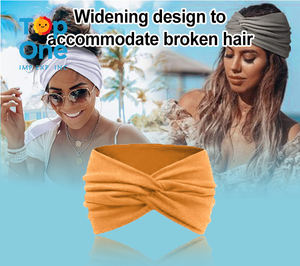 Top One High Quality Thin Adult Oversized Turban Style <b>Hairbands</b> Embellished Knotted Performance Workout Headbands Dry Grip - Product Image 2