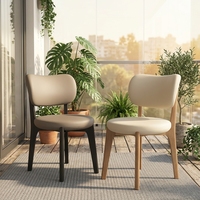 Chaises de salle à manger économiques pour hôtels, cafés, restaurants, avec structure en bois massif, revêtement en cuir synthétique doux, design moderne, pieds en métal, durables