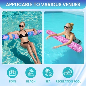 PVC Inflatable Swimming Pool Noodle 140*15 CM 2 Pack with Soft Fabric Covered and Storage <b>Bag</b> for Pool Party Beach <b>Fun</b> - Product Image 4