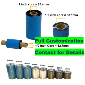 ริบบิ้นถ่ายโอนความร้อน 110 มม.*300 ม. ชนิดแว็กซ์เรซิ่น LC201 พิมพ์คมชัด/ติดทนนาน ใช้ได้กับเครื่องพิมพ์ <span class=keywords><strong>Sato</strong></span>, TSC, Brady - Product Image 3