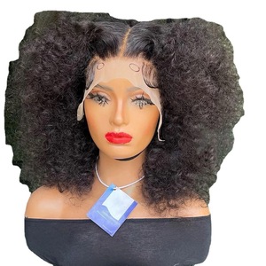 Ensemble de perruques à dentelle frontale pour femmes en gros 2026 pour nouvelle <span class=keywords><strong>coiffure</strong></span> <span class=keywords><strong>afro</strong></span> bouclée longue et volumineuse noire HD - Product Image 5