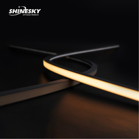 SHINESKY Sin punto Sin sombra Luz suave 16x15mm Tira de neón de silicona negra Impermeable IP67 DC24V Luz de neón Led flexible