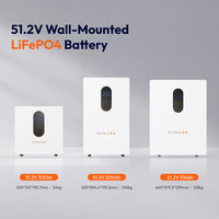 Système solaire hybride tout-en-un Sunark Smart 51,2V 5kWh-15kWh avec batterie LiFePO4 intégrée, BMS CAN, efficacité de 91 %, en temps réel