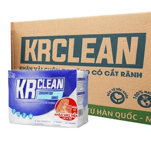 KRClean Disposable Dry Towels Customized Size 400 Sheets Nonwoven Eco-Friendly Biodegradable Plain <b>Kitchen</b> Cleaning <b>Cloth</b> - Product Image 1
