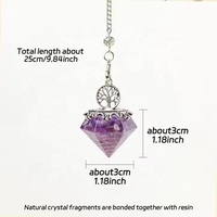 Vente en gros de gravier d'améthyste naturelle, copeaux de résine, pendule en diamant, cristal de guérison pour la méditation, cadeau, autres objets artisanaux en cristal