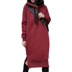 Abito da donna <span class=keywords><strong>in</strong></span> <span class=keywords><strong>felpa</strong></span> con cappuccio <span class=keywords><strong>in</strong></span> <span class=keywords><strong>cotone</strong></span> Pullover con cappuccio <span class=keywords><strong>in</strong></span> pile a maniche lunghe invernale - Product Image 3