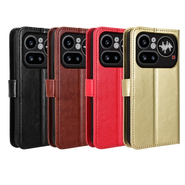 Crazy Horse Wallet Flip Leather Cover With Card Slot Phone Case for Nothing Phone 4A Pro