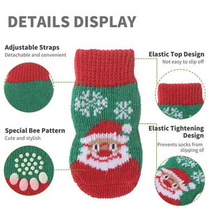 क्रिसमस कुत्ते मिलान पालतू मोजे पालतू जानवरों के लिए नरम कपास कार्टून डिजाइन उत्सव - Product Image 4