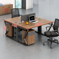 Ensemble de bureau et chaise de travail en bois moderne pour 1 à 6 employés avec options de table d'ordinateur simple ou multi-utilisateurs