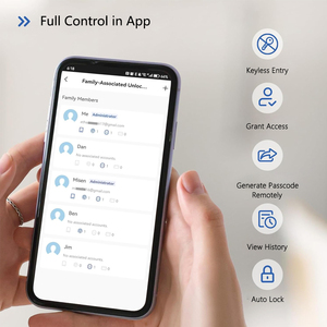 Khóa cửa thông minh bằng vân tay sinh trắc học kỹ thuật số Eseye Wifi Tuya TTLock cho cửa gỗ phòng ngủ, khóa cửa thông minh trong nhà - Product Image 6
