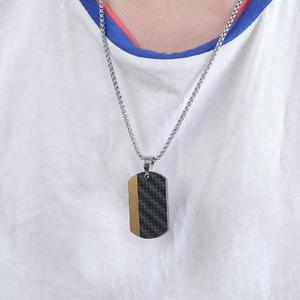 Fibre de carbone croix religieux protestant chrétien étanche sans ternissement en acier inoxydable bijoux pendentif colliers pour hommes hommes - Product Image 5