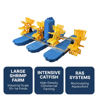 Aérateur à roue à aubes robuste 4HP pour grande ferme de crevettes, aquaculture commerciale, cadre galvanisé, longue durée de vie, antirouille, faible bruit