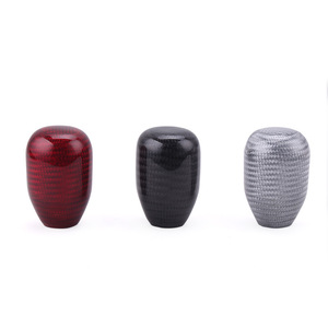 Car Gear <b>Knob</b> Carbon Fibre Elliptical <b>Shift</b> <b>Knob</b> Black Silver Red Ergonomic For Automatic Transmission - Product Image 2