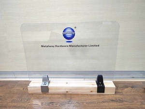 Divisor acrílico de aluminio <span class=keywords><strong>para</strong></span> escritorio de oficina, soporte de pantalla, abrazadera de cubiciclo de escritorio, puede encajar 49-80mm, abrazadera extraíble - Product Image 6
