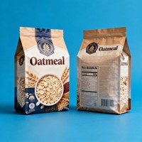 Sachets personnalisés en aluminium de qualité alimentaire à fond carré pour aliments pour animaux, gelée, salade, céréales, flocons d'avoine