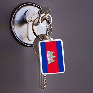 Wholesale Custom Cambodia Keychain Double-Sided UV Printed Acrylic Plastic Exquisite Workmanship - Product Image 5