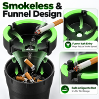 Cendrier de voiture personnalisé phosphorescent en gros, porte-gobelet sans fumée avec couvercle entonnoir, support de cigarette portable pour voiture, SUV, fourgonnette, automobile