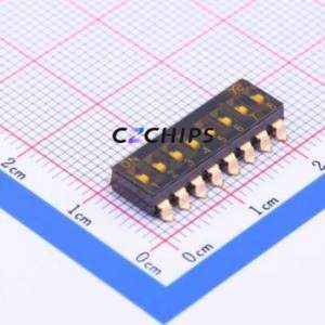 DSIC08TSGET DIP Switch SMD-16P,6x20.3mm Switch Flat Toggle, Groove Type Single Pole Single Throw 8 2.54mm - Product Image 1