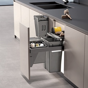 Cubo de Basura Extraíble de Diseño Moderno para Gabinete de Cocina, Cubo de Basura de Plástico Extraíble Lateral para Gabinete de Cocina - Product Image 1
