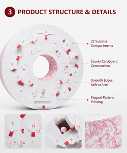 Calendrier de l'Avent Beauté 24 Jours avec Portes Numérotées, Rangement Réutilisable pour Soins de la Peau, Bijoux et Cosmétiques - Product Image 2