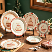 Assiettes en papier jetables, fournitures pour fêtes, assiettes à dîner pour anniversaire, mariage, restauration