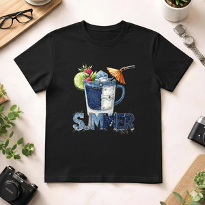 T-Shirt Unisex 100% Cotone 210GSM, Maglietta Casual Traspirante e Resistente con Grafica Estiva - Product Image 1